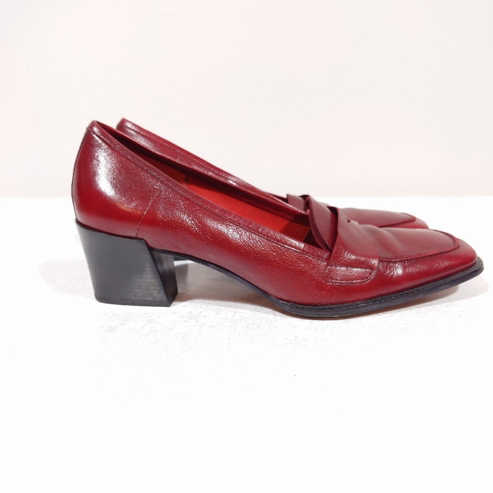 Etienne Aigner Burgundy Leather Loafers - Picture 5 of 5
